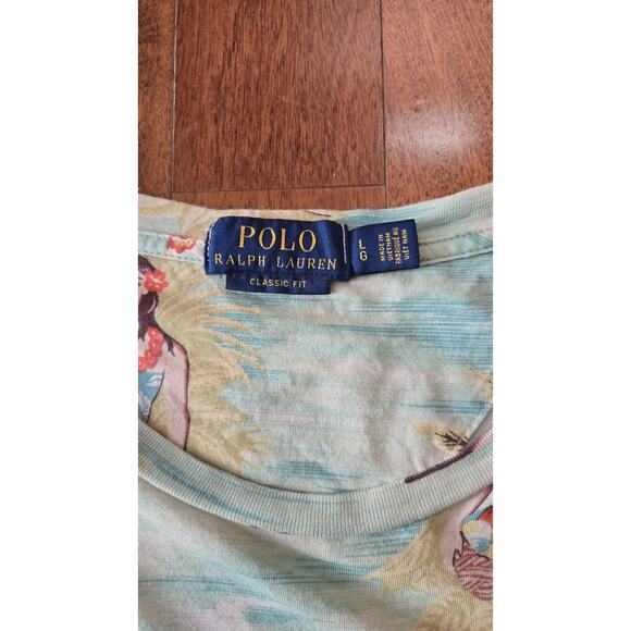 Polo Ralph Lauren Polo Bear Aop Pocket Hawaiian Multicolor Tshirt Size Large - Picture 5 of 6
